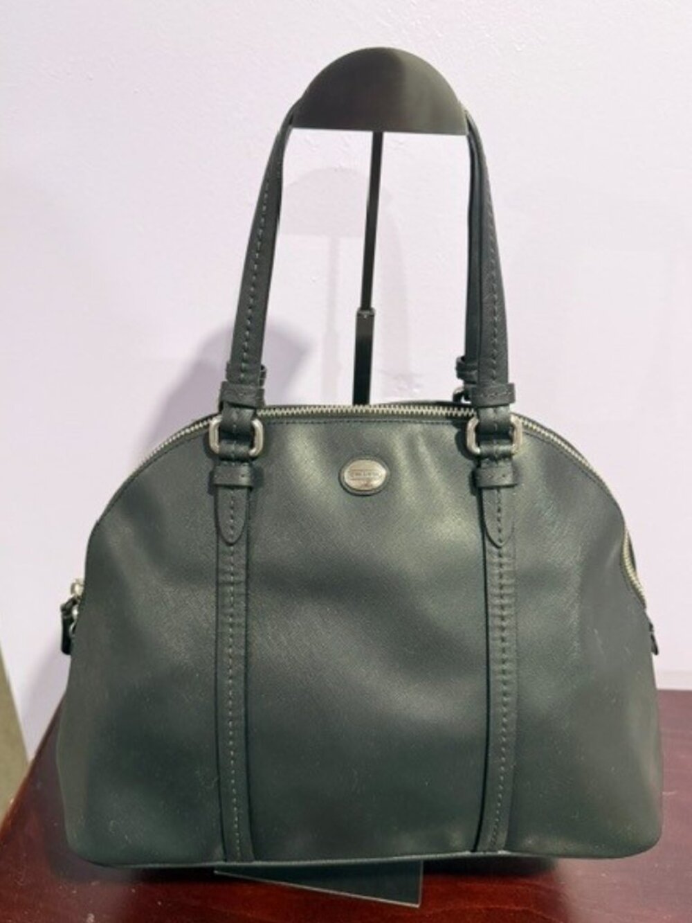 Great condition Coach F25671 Peyton Black Leather Domed Satchel (Style F25671)